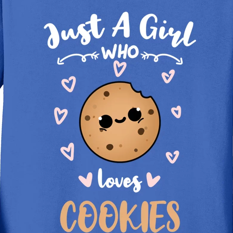 Just A Who Loves Cookies Meaningful Gift Kids Long Sleeve Shirt