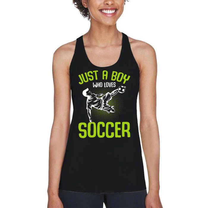 Just A Who Loves Soccer Player Women's Racerback Tank