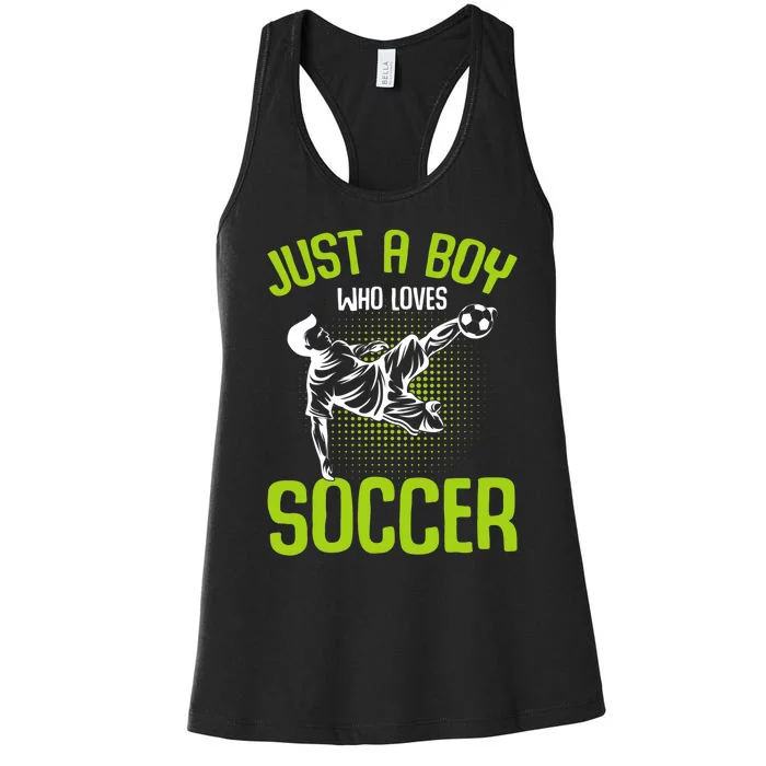 Just A Who Loves Soccer Player Women's Racerback Tank