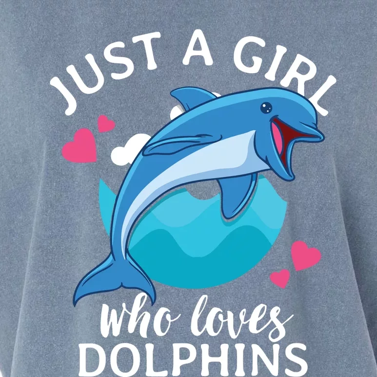 Just A Who Loves Dolphins Garment-Dyed Women's Muscle Tee