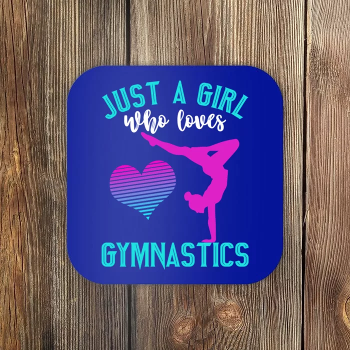 Just A Who Loves Gymnastics Funny Gymnast Quote Graphic Cool Gift Coaster