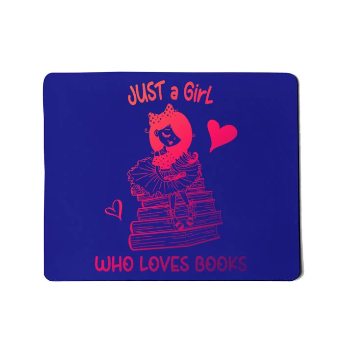 Just A Who Loves Books Reading Book Cute Heart Bookish Gift Mousepad