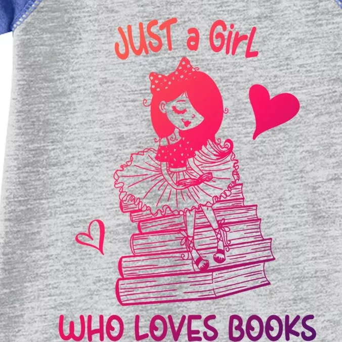 Just A Who Loves Books Reading Book Cute Heart Bookish Gift Infant Baby Jersey Bodysuit