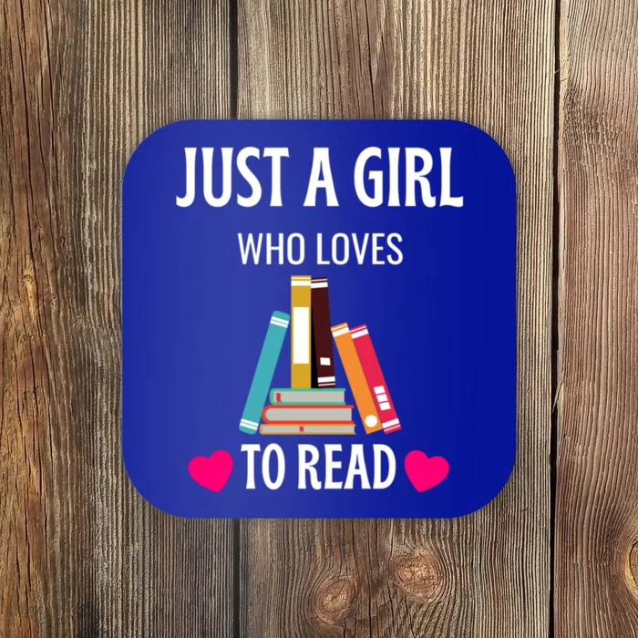 Just A Who Loves To Read Gift Cute Book Worm Gift Coaster