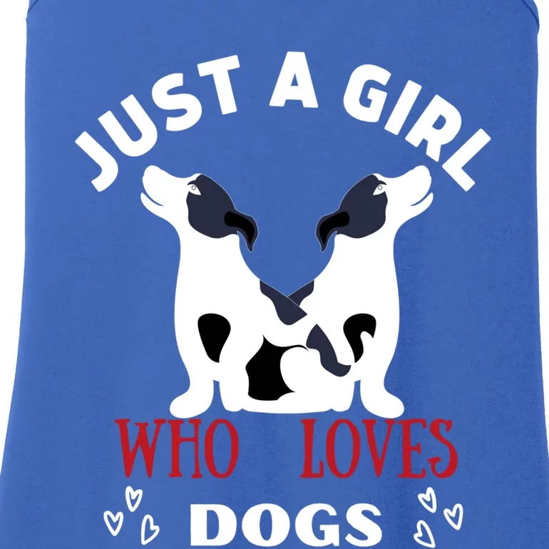 Just A Who Loves Dogs Valentines Day Dogs Funny Gift Funny Gift Ladies Essential Tank