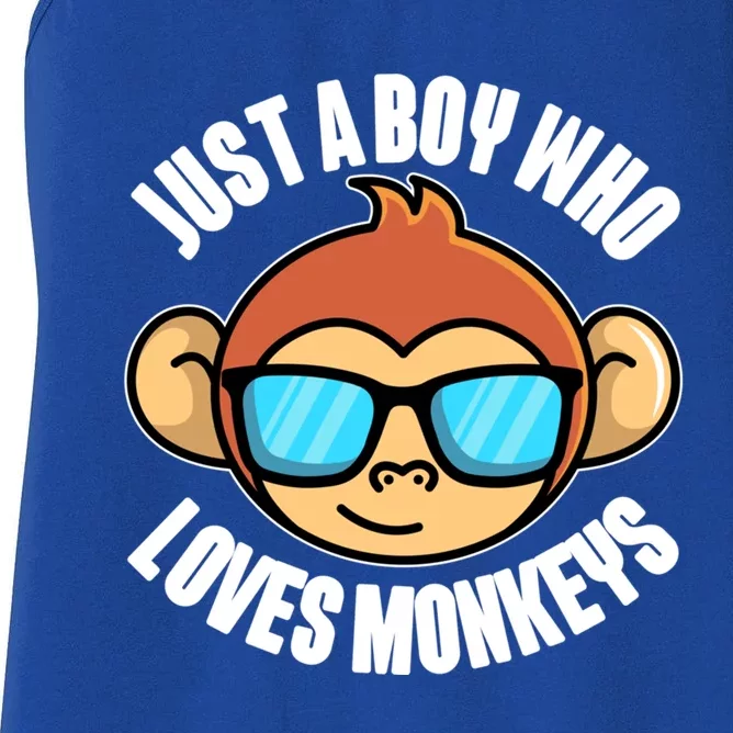 Just A Who Loves Monkeys With Sunglasses Gift Women's Racerback Tank