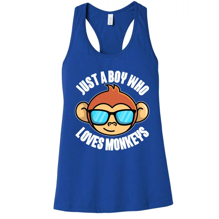 Just A Who Loves Monkeys With Sunglasses Gift Women's Racerback Tank