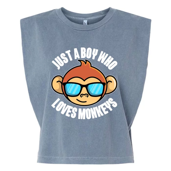 Just A Who Loves Monkeys With Sunglasses Gift Garment-Dyed Women's Muscle Tee