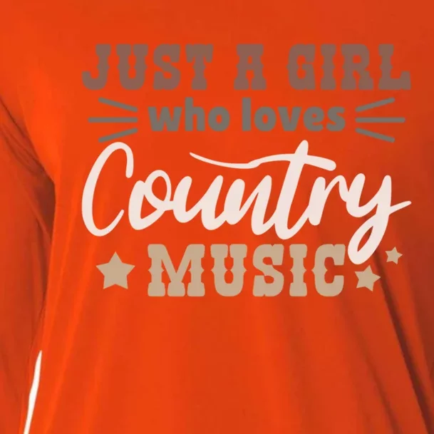 Just A Who Loves Country Music Cute Gift Cooling Performance Long Sleeve Crew