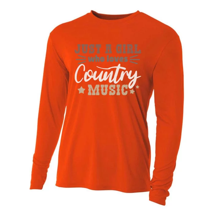 Just A Who Loves Country Music Cute Gift Cooling Performance Long Sleeve Crew