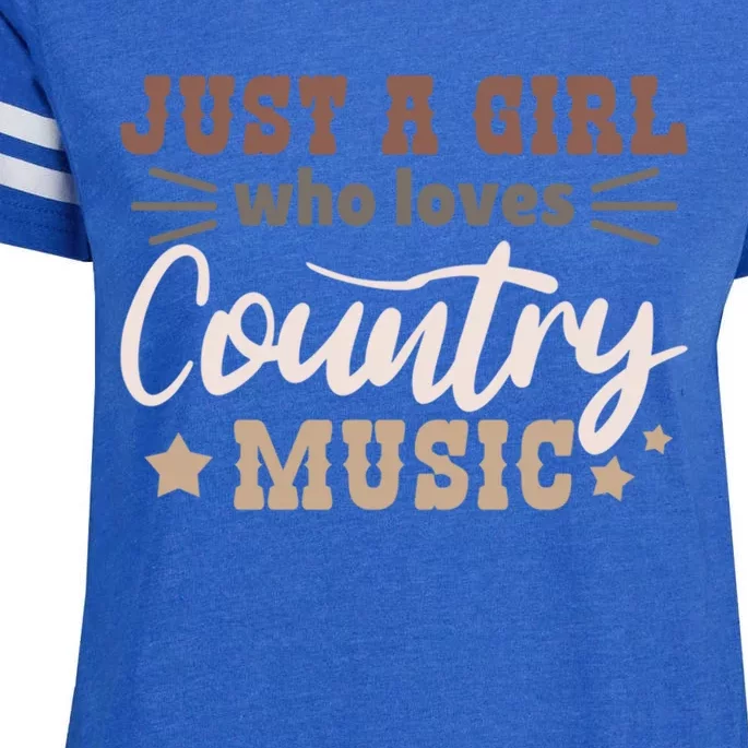 Just A Who Loves Country Music Cute Gift Enza Ladies Jersey Football T-Shirt