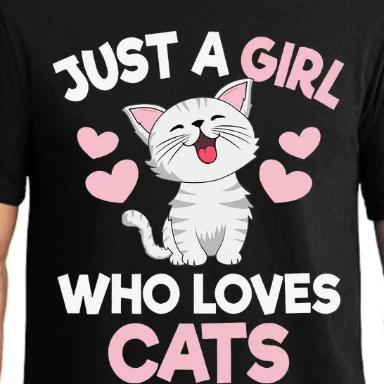 Just A Who Loves Cats Cat Lover Cute Cat Kitty Pajama Set