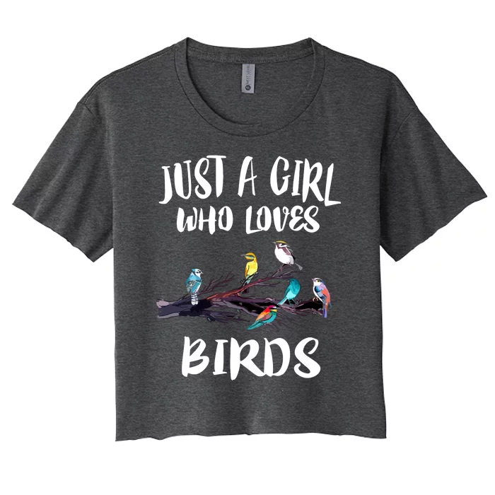 Just A Who Loves Birds Birding Lovers Birdwatcher Women's Crop Top Tee