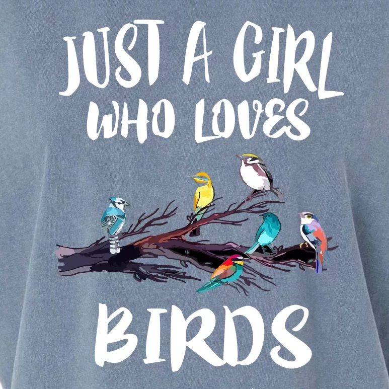 Just A Who Loves Birds Birding Lovers Birdwatcher Garment-Dyed Women's Muscle Tee