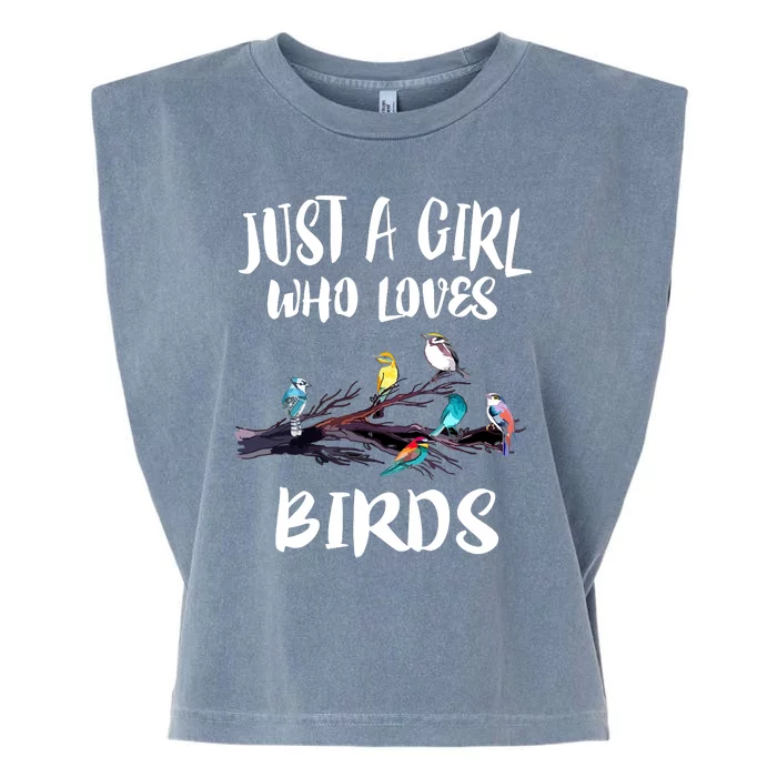 Just A Who Loves Birds Birding Lovers Birdwatcher Garment-Dyed Women's Muscle Tee