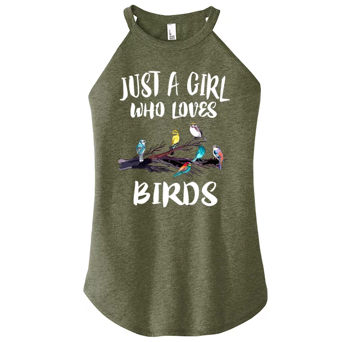 Just A Who Loves Birds Birding Lovers Birdwatcher Women’s Perfect Tri Rocker Tank