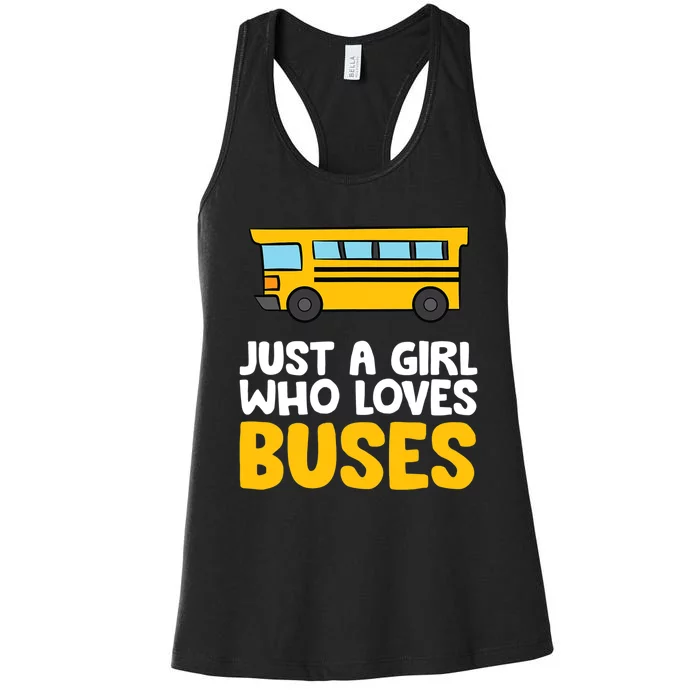 Just a Who Loves Buses Women's Racerback Tank