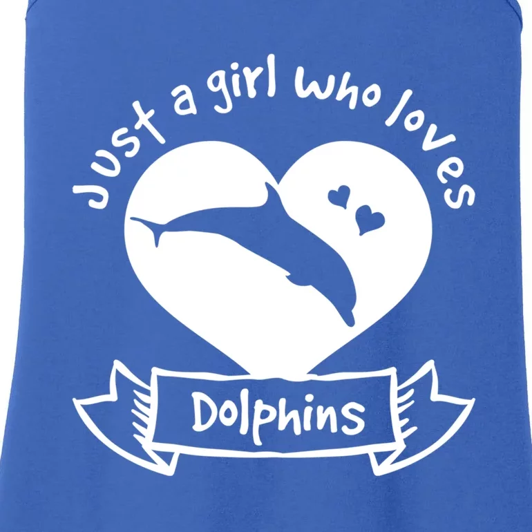 Just A Who Loves Dolphins Gift Dolphin Cool Gift Ladies Essential Tank