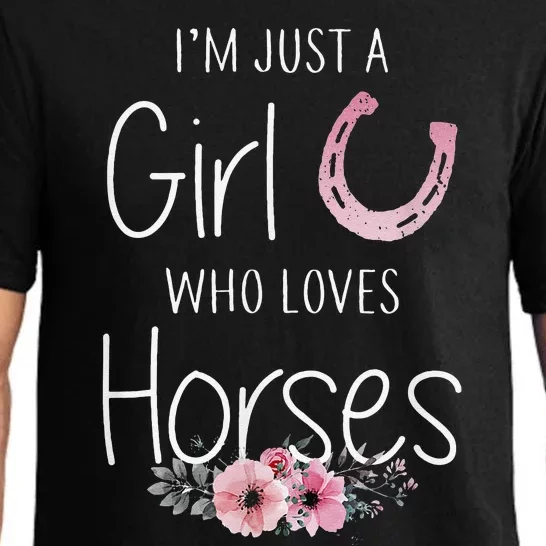 Just A  Who Loves Horses Horse Lover Cute Pajama Set