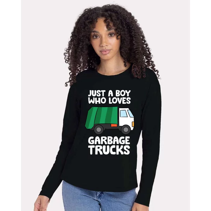 Just A Who Loves Garbage Trucks Gift Womens Cotton Relaxed Long Sleeve T-Shirt