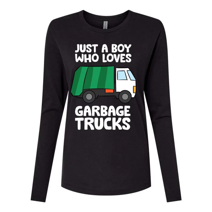 Just A Who Loves Garbage Trucks Gift Womens Cotton Relaxed Long Sleeve T-Shirt