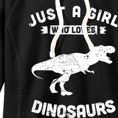 Just A Who Loves Dinosaurs Gift Women's Fleece Hoodie