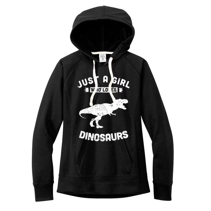 Just A Who Loves Dinosaurs Gift Women's Fleece Hoodie