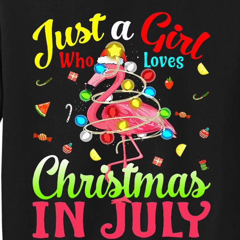 Just A  Who Loves Christmas In July Flamingo Sweatshirt