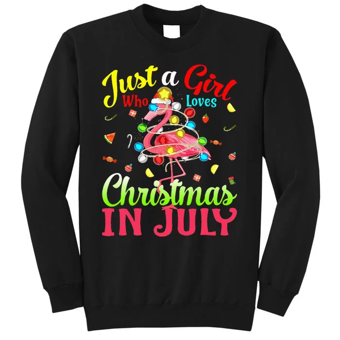 Just A  Who Loves Christmas In July Flamingo Sweatshirt