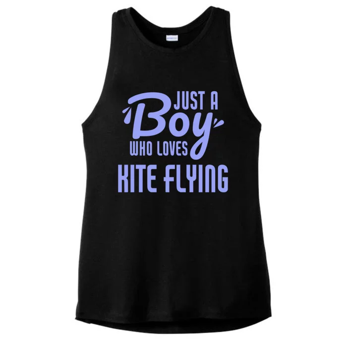 Just A Who Loves Kite Flying Funny Kite Flyer Cool Gift Ladies Tri-Blend Wicking Tank