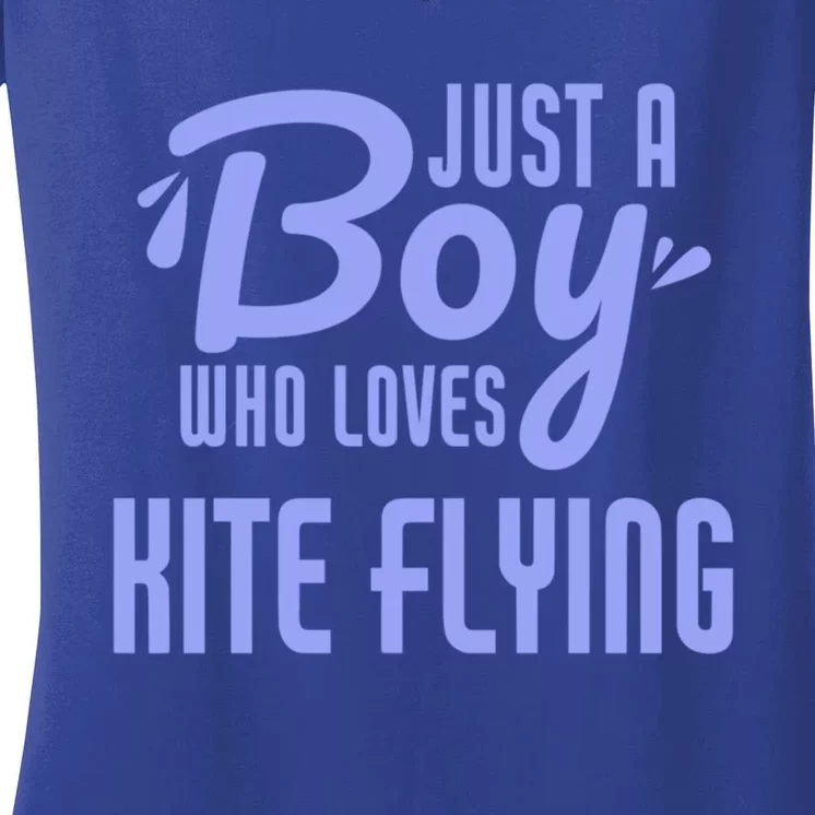 Just A Who Loves Kite Flying Funny Kite Flyer Cool Gift Women's V-Neck T-Shirt