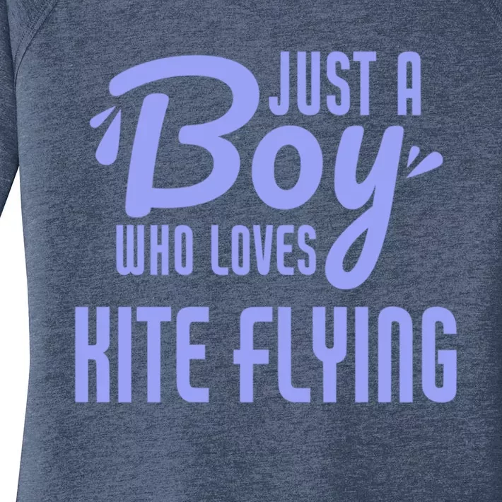 Just A Who Loves Kite Flying Funny Kite Flyer Cool Gift Women's Perfect Tri Tunic Long Sleeve Shirt