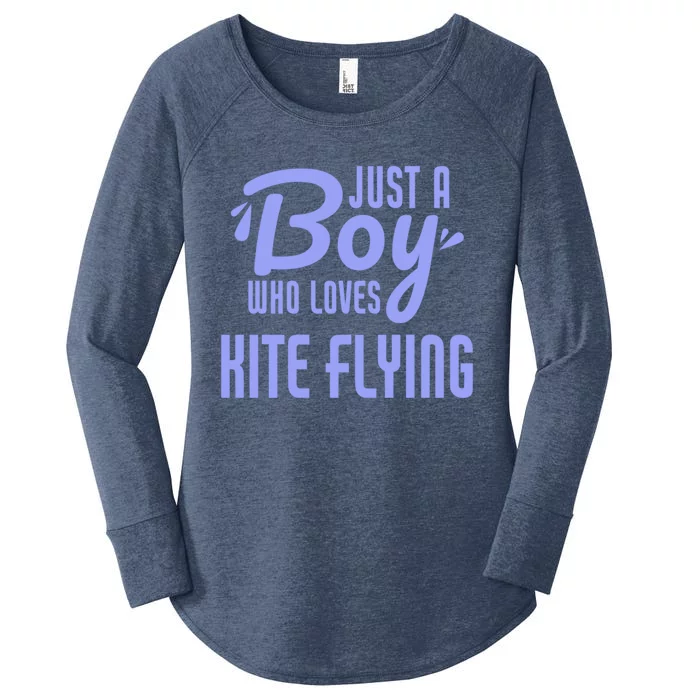 Just A Who Loves Kite Flying Funny Kite Flyer Cool Gift Women's Perfect Tri Tunic Long Sleeve Shirt