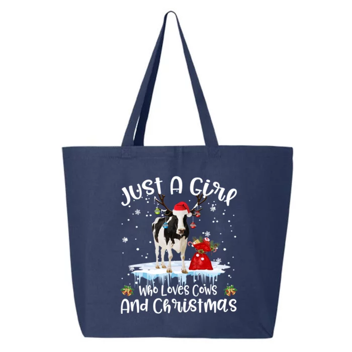 Just A Who Loves Cows And Christmas Ugly Sweater Gift 25L Jumbo Tote