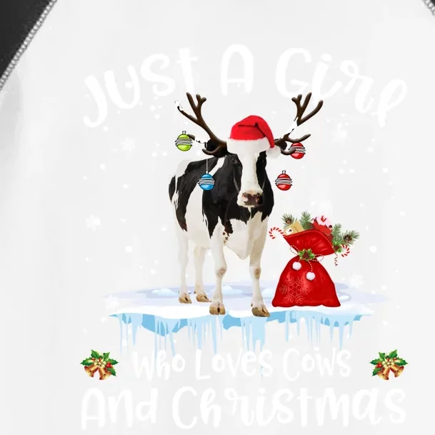 Just A Who Loves Cows And Christmas Ugly Sweater Gift Toddler Fine Jersey T-Shirt