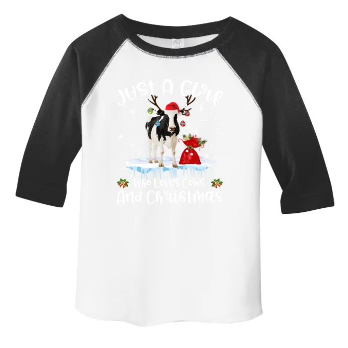 Just A Who Loves Cows And Christmas Ugly Sweater Gift Toddler Fine Jersey T-Shirt