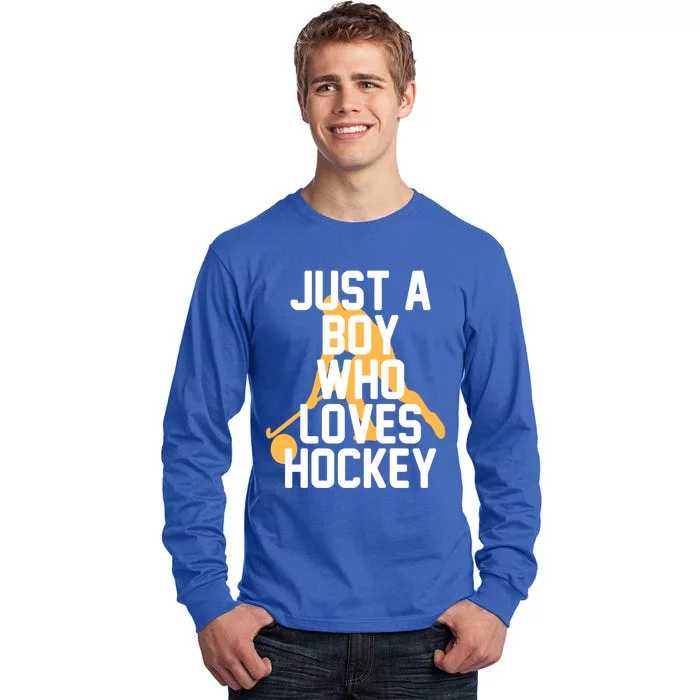 Just A Who Loves Hockey Product Gift Tall Long Sleeve T-Shirt