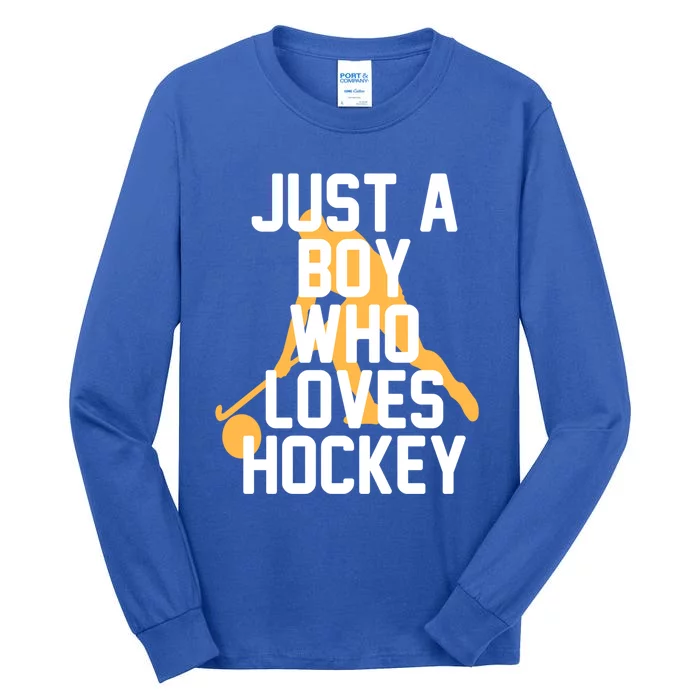 Just A Who Loves Hockey Product Gift Tall Long Sleeve T-Shirt