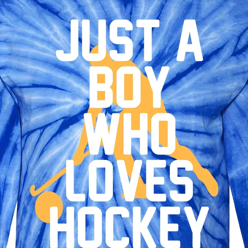 Just A Who Loves Hockey Product Gift Tie-Dye Long Sleeve Shirt