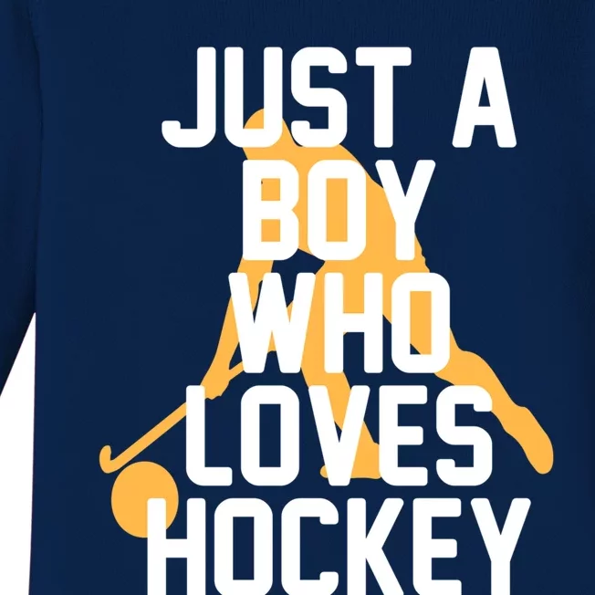 Just A Who Loves Hockey Product Gift Baby Long Sleeve Bodysuit