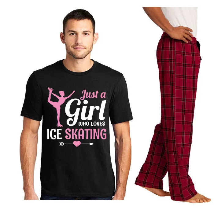 Just A Who Loves Ice Skating Figure Skate Skater Gift Pajama Set