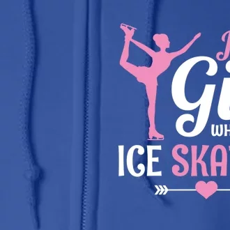 Just A Who Loves Ice Skating Figure Skate Skater Gift Full Zip Hoodie