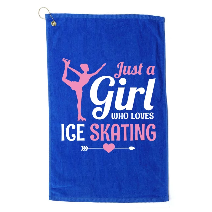 Just A Who Loves Ice Skating Figure Skate Skater Gift Platinum Collection Golf Towel