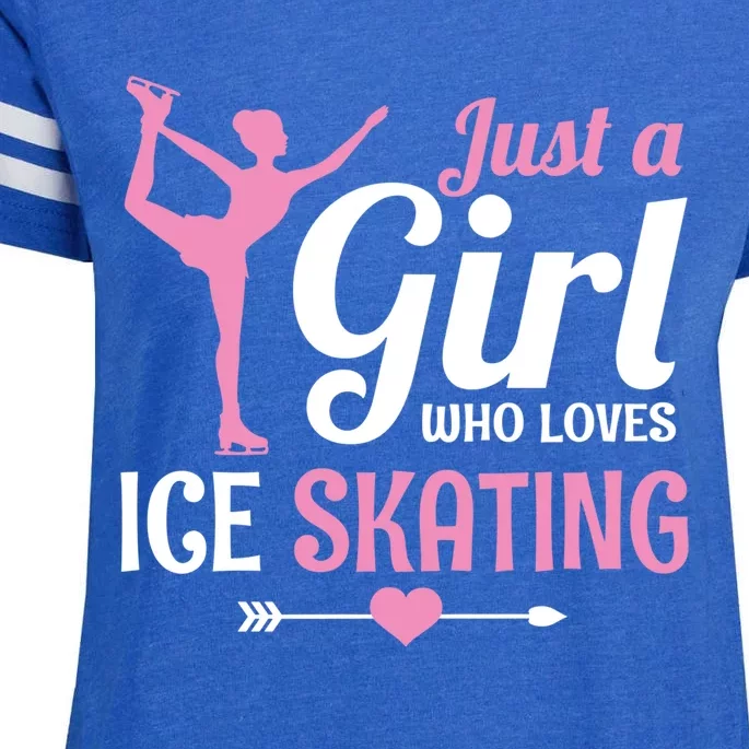 Just A Who Loves Ice Skating Figure Skate Skater Gift Enza Ladies Jersey Football T-Shirt