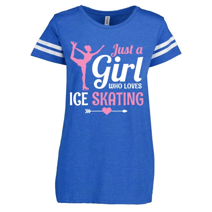 Just A Who Loves Ice Skating Figure Skate Skater Gift Enza Ladies Jersey Football T-Shirt