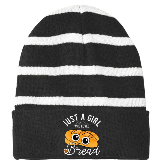 Just A Who Loves Bread Breadmaker Baking Funny Baker Striped Beanie with Solid Band