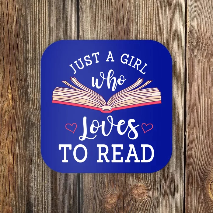 Just A Who Loves To Read Funny Bookworm Gift Coaster