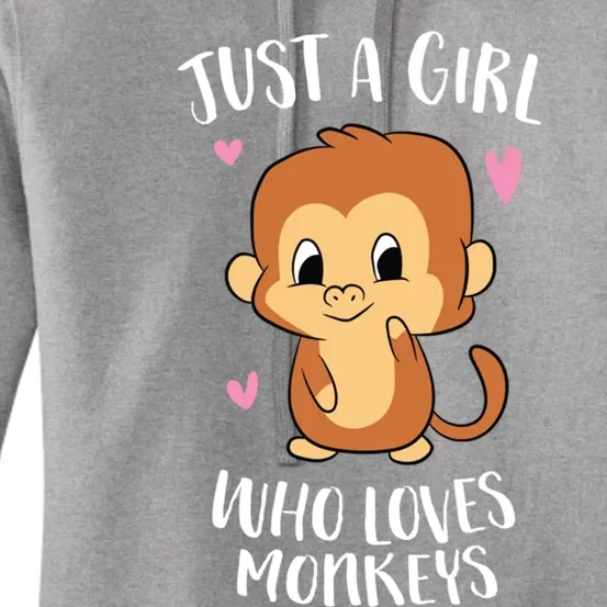 Just A Who Loves Monkeys Cute Monkey Lover Gift Women's Pullover Hoodie