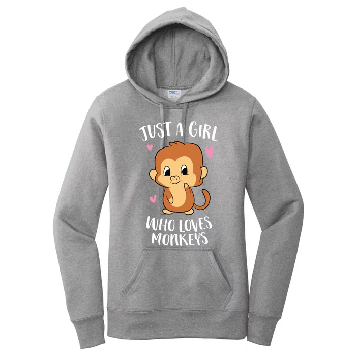 Just A Who Loves Monkeys Cute Monkey Lover Gift Women's Pullover Hoodie