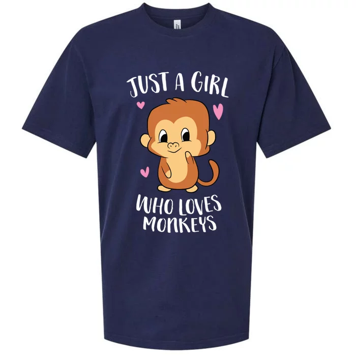 Just A Who Loves Monkeys Cute Monkey Lover Gift Sueded Cloud Jersey T-Shirt